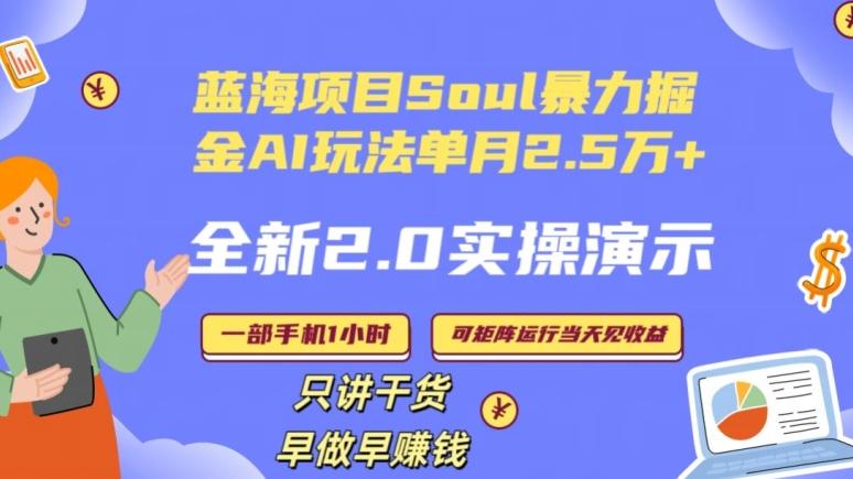 Soul怎么做到单月变现25000+全新2.0AI掘金玩法全程实操演示小白好上手【揭秘】-指尖网