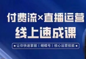 视频号付费流实操课程，付费流✖️直播运营速成课，让你快速掌握视频号核心运营技能-指尖网