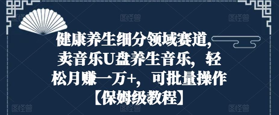 健康养生细分领域赛道，卖音乐U盘养生音乐，轻松月赚一万+，可批量操作【保姆级教程】-指尖网