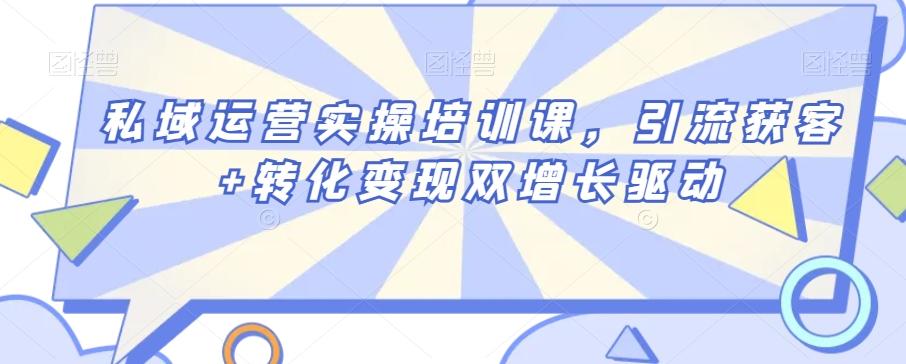 私域运营实操培训课，引流获客+转化变现双增长驱动-指尖网