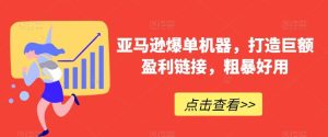 亚马逊爆单机器，打造巨额盈利链接，粗暴好用-指尖网