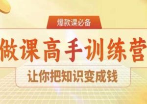 28天做课高手陪跑营，让你把知识变成钱-指尖网