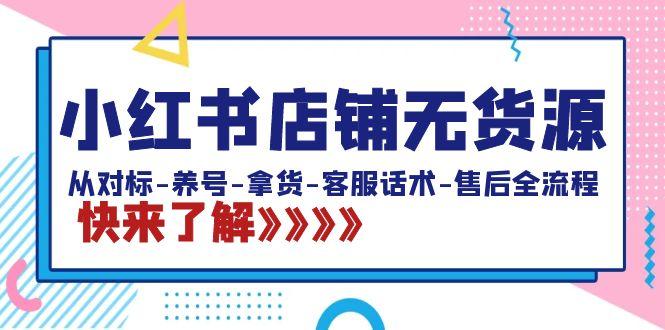 小红书店铺无货源：从对标-养号-拿货-客服话术-售后全流程(20节课)-指尖网