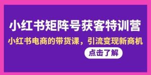 小红书矩阵号获客特训营-第10期，小红书电商的带货课，引流变现新商机-指尖网