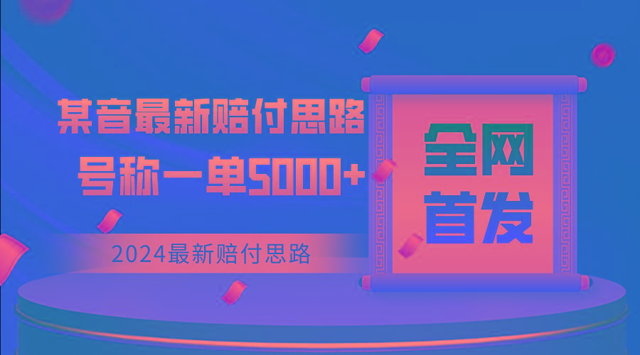 全网首发，2024最新某音赔付思路，号称一单收益5000+-指尖网