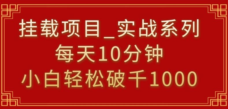 挂载项目，小白轻松破1000，每天10分钟，实战系列保姆级教程【揭秘】-指尖网