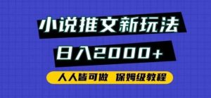 小说推文新玩法，日入2000+，人人皆可做，保姆级教程【揭秘】-指尖网