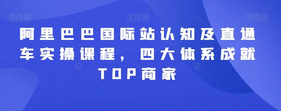 阿里巴巴国际站认知及直通车实操课程，四大体系成就TOP商家-指尖网