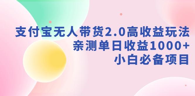 支付宝无人带货2.0高收益玩法，亲测单日收益1000+，小白必备项目-指尖网