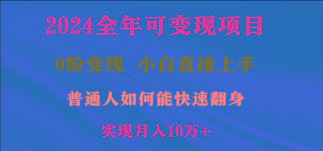 2024全年可变现项目，一天收益至少2000+，小白上手快，普通人就要利用互...-指尖网