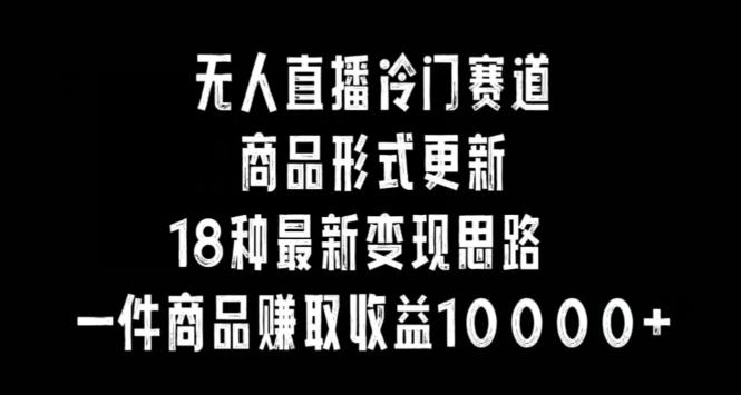 无人直播冷门赛道，商品形式更新，18种变现思路，一件商品赚取收益10000+【揭秘】-指尖网