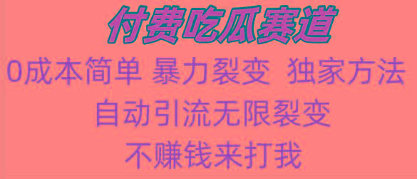 吃瓜付费赛道，暴力无限裂变，0成本，实测日入700+！！！-指尖网