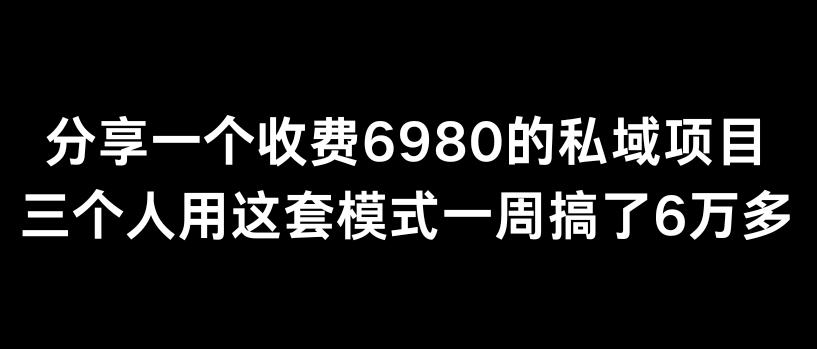 分享一个外面卖6980的私域项目三个人用这套模式一周搞了6万多【揭秘】-指尖网