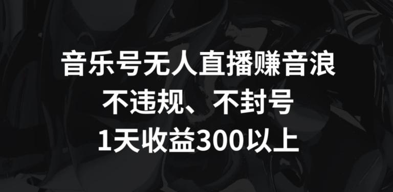 音乐号无人直播赚音浪，不违规、不封号，1天收益300+【揭秘】-指尖网