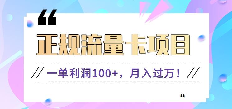 正规手机流量卡项目，一单利润100+，月入过万！人人可做(推广技术+正规渠道)-指尖网