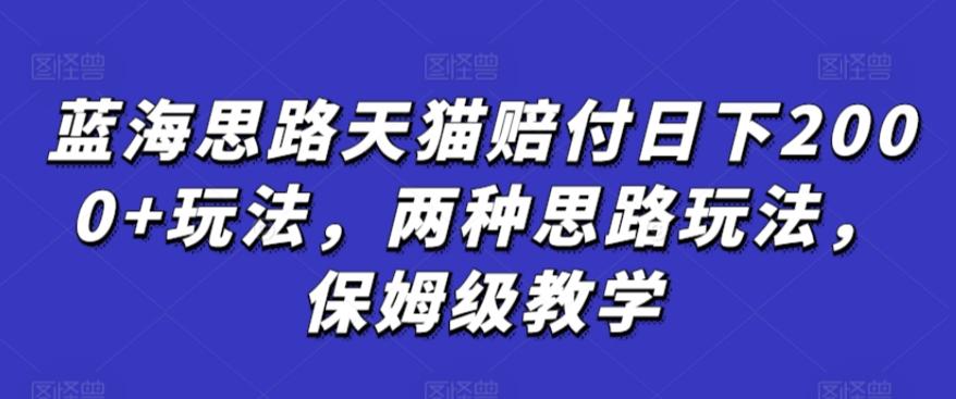 蓝海思路天猫赔付日下2000+玩法，两种思路玩法，保姆级教学【仅揭秘】-指尖网