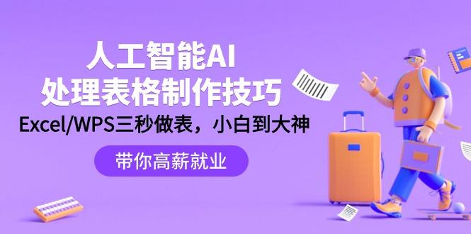 (9459期)人工智能-AI处理表格制作技巧：Excel/WPS三秒做表，大神到小白-指尖网