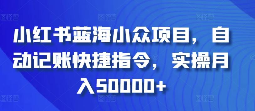 小红书蓝海小众项目，自动记账快捷指令，实操月入50000+【揭秘】-指尖网