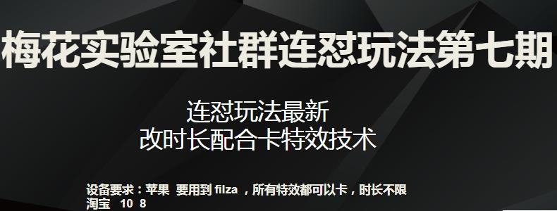 梅花实验室社群连怼玩法第七期，连怼玩法最新，改时长配合卡特效技术-指尖网