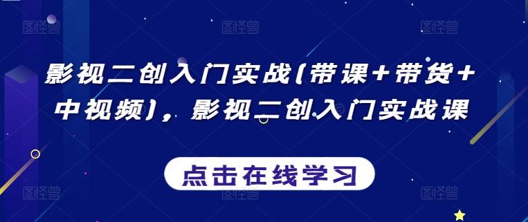 影视二创入门实战(带课+带货+中视频)，影视二创入门实战课-指尖网