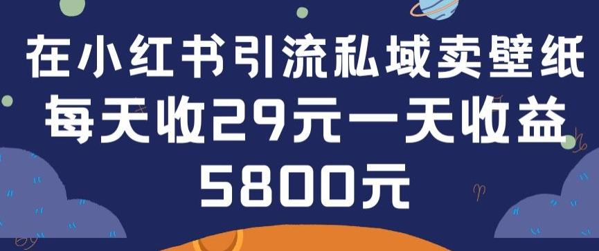 在小红书引流私域卖壁纸每张29元单日最高卖出200张(0-1搭建教程)【揭秘】-指尖网