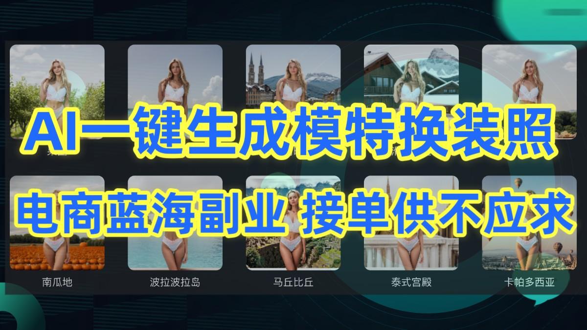 AI制作一键生成模特换装照，电商蓝海副业，接单供不应求-指尖网