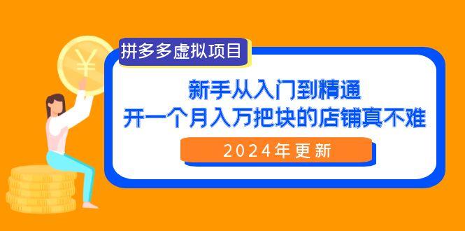 (9744期)拼多多虚拟项目：入门到精通，开一个月入万把块的店铺 真不难(24年更新)-指尖网