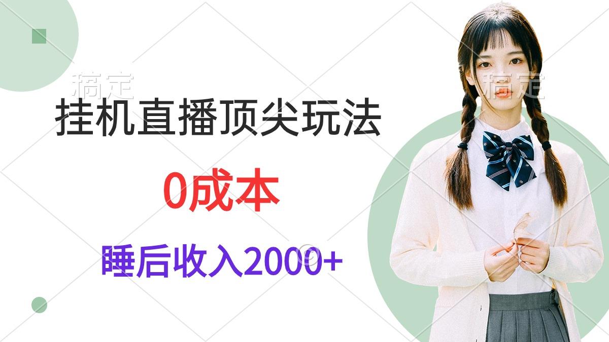 (9715期)挂机直播顶尖玩法，睡后日收入2000+、0成本，视频教学-指尖网