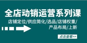 (9845期)全店·动销运营系列课：店铺定位/供应简化/选品/店铺权重/产品布局/上新-指尖网