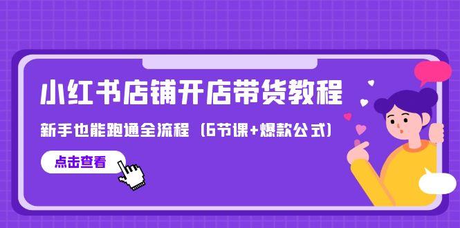 (9883期)最新小红书店铺开店带货教程，新手也能跑通全流程(6节课+爆款公式)-指尖网