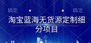 淘宝蓝海无货源定制细分项目，从0到起店实操全流程【揭秘】-指尖网