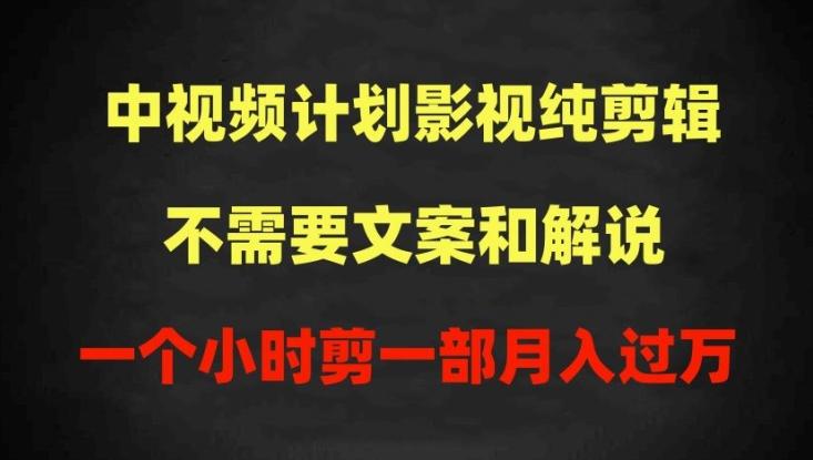 中视频计划影视纯剪辑，不需要文案和解说，一个小时剪一部，100%过原创月入过万【揭秘】-指尖网