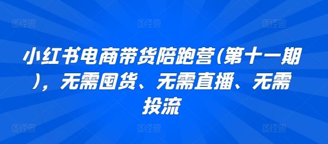 小红书电商带货陪跑营(第十一期)，无需囤货、无需直播、无需投流-指尖网