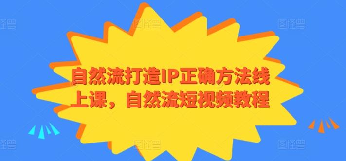 自然流打造IP正确方法线上课，自然流短视频教程-指尖网