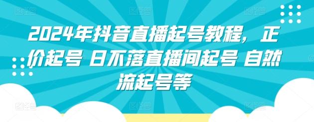 2024年抖音直播起号教程，正价起号 日不落直播间起号 自然流起号等-指尖网