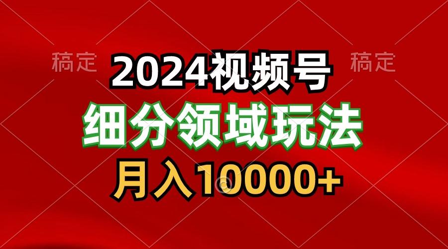 2024视频号分成计划细分领域玩法，每天5分钟，月入1W+-指尖网