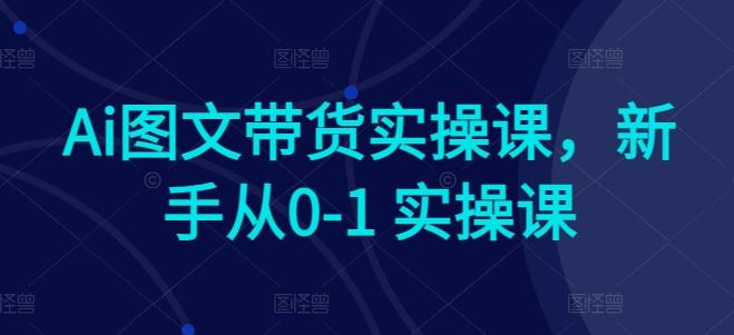 Ai图文带货实操课，新手从0-1 实操课-指尖网