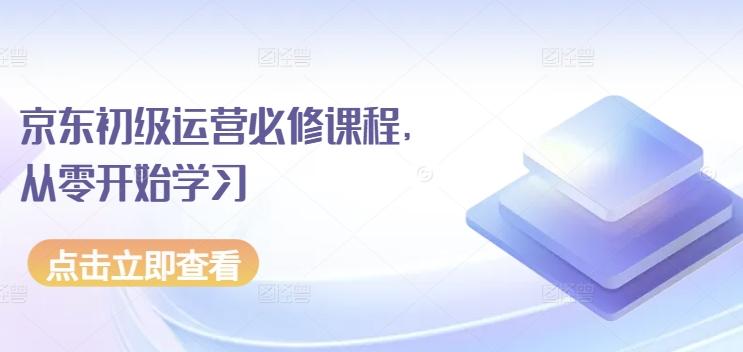 京东初级运营必修课程，从零开始学习-指尖网