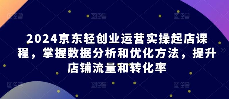 2024京东轻创业运营实操起店课程，掌握数据分析和优化方法，提升店铺流量和转化率-指尖网