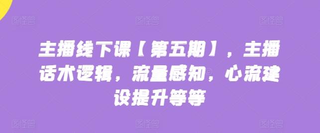 主播线下课【第五期】，主播话术逻辑，流量感知，心流建设提升等等-指尖网