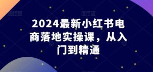 2024最新小红书电商落地实操课，从入门到精通-指尖网