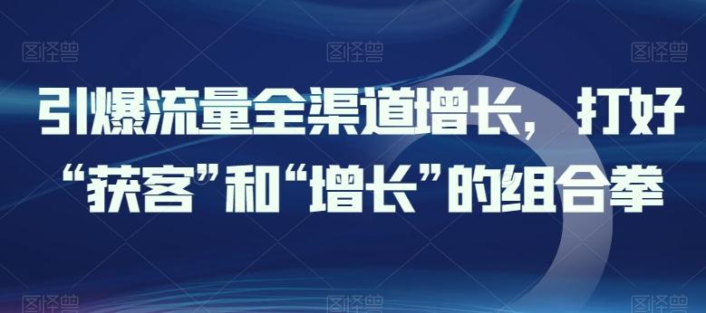 引爆流量全渠道增长，打好“获客”和“增长”的组合拳-指尖网