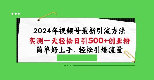 2024年视频号最新引流方法，实测一天轻松日引100+创业粉，简单好上手，轻松引爆流量【揭秘】-指尖网