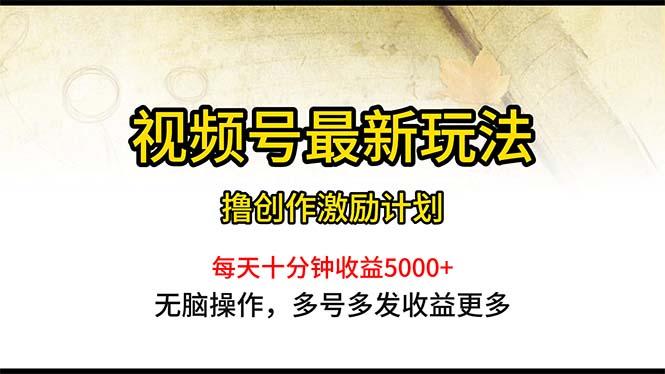 视频号最新玩法，每日一小时月入5000+-指尖网