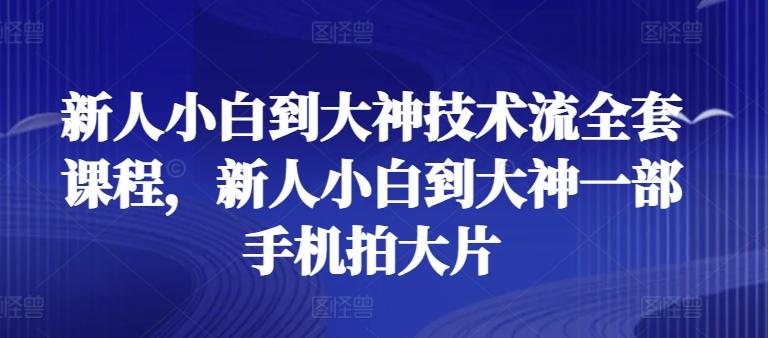 新人小白到大神技术流全套课程，新人小白到大神一部手机拍大片-指尖网