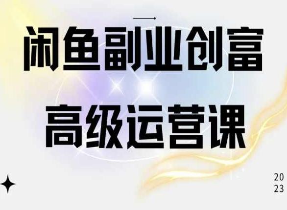 闲鱼电商运营高级课程，一部手机学会闲鱼开店赚钱-指尖网