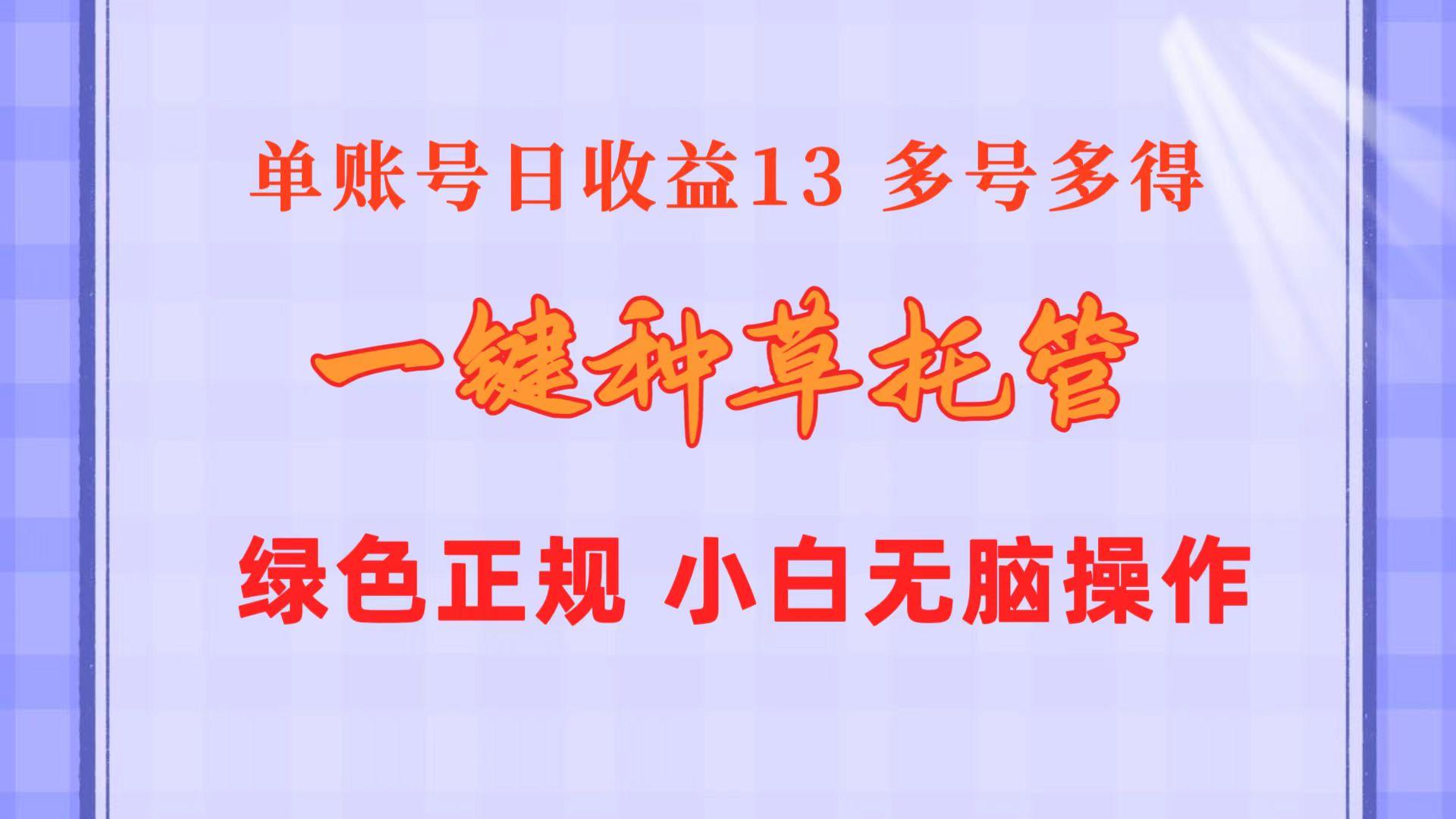 一键种草托管 单账号日收益13元  10个账号一天130  绿色稳定 可无限推广-指尖网