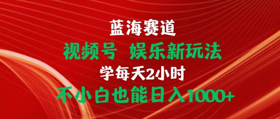 蓝海赛道视频号 娱乐新玩法每天2小时小白也能日入1000+-指尖网