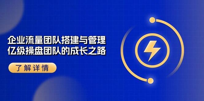 企业 流量团队-搭建与管理，亿级 操盘团队的成长之路(28节课-指尖网