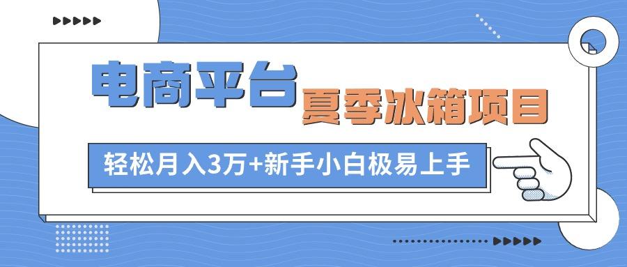 电商平台夏季冰箱项目，轻松月入3万+，新手小白极易上手-指尖网